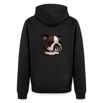 Propriétaires de chiens Chien Bulldog Chiens Propriétaires de chiens - Veste à capuche bio Premium Unisexe - noir - Dos - Nico (187cm)