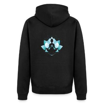 Blue Lotus Blossom - Unisex Premium Organic Zip Hoodie - black - Back - Nico (187cm)