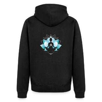 Blue Lotus Blossom - Unisex Premium Organic Zip Hoodie - black - Back - Nico (187cm)