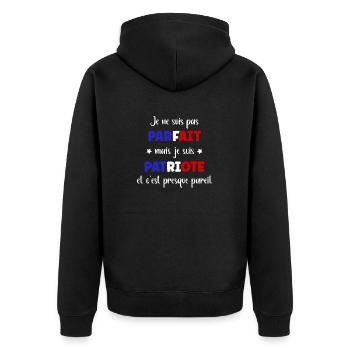 Parfait patriote - Veste à capuche bio Premium Unisexe - noir - Dos - Nico (187cm)