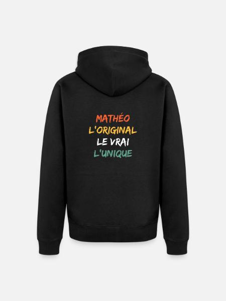 mathéo - Veste à capuche bio Premium Unisexe - noir
