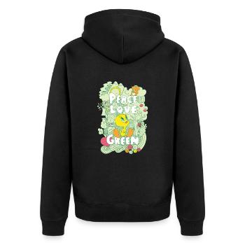 Looney Tunes Tweety Peace Love Green Design - Unisex Premium Organic Zip Hoodie - black - Back - Nico (187cm)