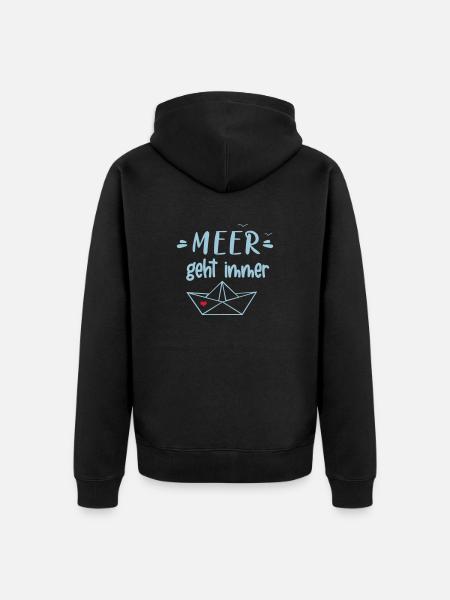 Meer geht immer - Unisex Premium Bio Zip Hoodie - Schwarz