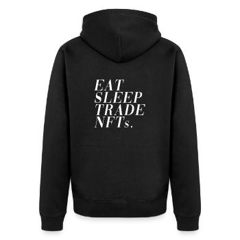 NFT Eat Sleep Trade - Veste à capuche bio Premium Unisexe - noir - Dos - Nico (187cm)