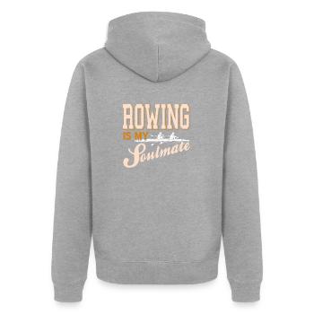 Rowing Is My Soulmate Awesome Rowing T-Shirt - Unisex Premium Organic Zip Hoodie - heather grey - Back - Nico (187cm)