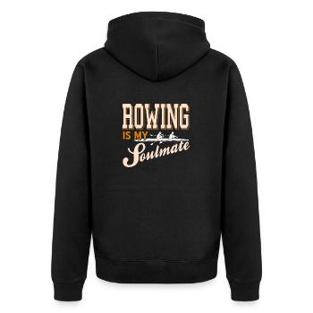 Rowing Is My Soulmate Awesome Rowing T-Shirt - Unisex Premium Organic Zip Hoodie - black - Back - Nico (187cm)