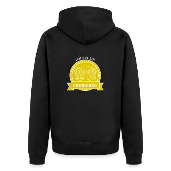 Je suis un dégustateur. Je suis un dicton berlinois - Veste à capuche bio Premium Unisexe - noir - Dos - Nico (187cm)
