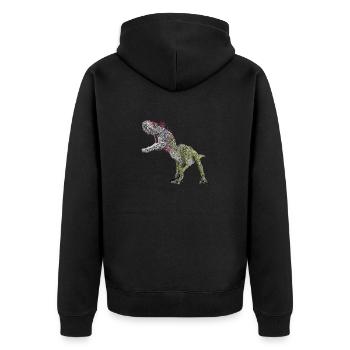 Dinosaurier Cryolophosaurus - Unisex Premium Bio Zip Hoodie - Schwarz - Hinten - Nico (187cm)