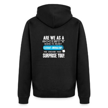 Journalism Journalist Funny - Unisex Premium Bio Zip Hoodie - Schwarz - Hinten - Nico (187cm)