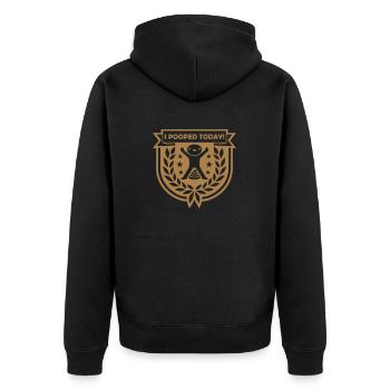 I pooped today quote - Unisex Premium Organic Zip Hoodie - black - Back - Nico (187cm)