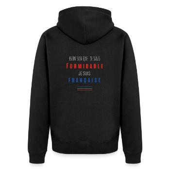 un mec pas chiant n est pas un vrai mec 40 - Veste à capuche bio Premium Unisexe - noir - Dos - Nico (187cm)
