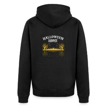 Halloween Home Retro Awesome Graveyard Designs - Unisex Premium Bio Zip Hoodie - Schwarz - Hinten - Nico (187cm)