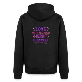 Alzheimer Krankheit Gehirn Vergessen Vergesslich - Unisex Premium Bio Zip Hoodie - Schwarz - Hinten - Nico (187cm)