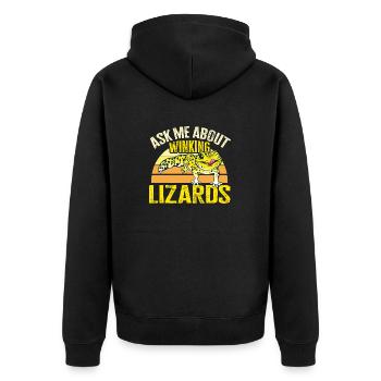 Leopardgecko Eidechse Reptilien Herpetologe - Unisex Premium Bio Zip Hoodie - Schwarz - Hinten - Nico (187cm)