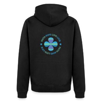Klee - Unisex Premium Bio Zip Hoodie - Schwarz - Hinten - Nico (187cm)