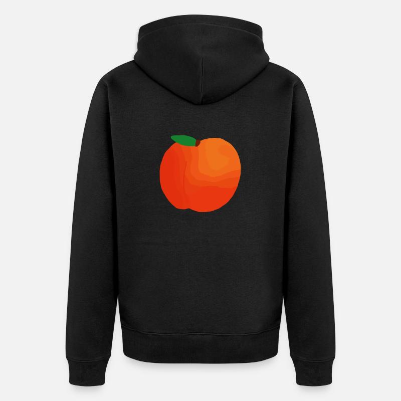 Pfirsich Illustration Geschenkidee - Unisex Premium Bio Zip Hoodie - Schwarz