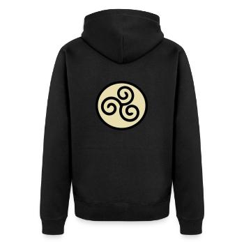 Wikinger Symbol - Unisex Premium Bio Zip Hoodie - Schwarz - Hinten - Nico (187cm)