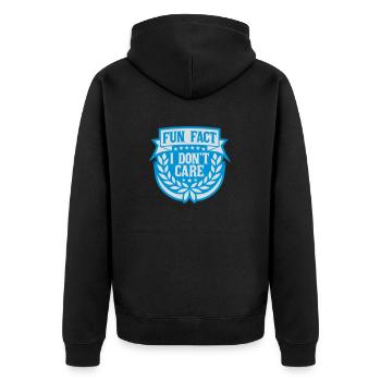 Je me fiche des faits - Veste à capuche bio Premium Unisexe - noir - Dos - Nico (187cm)