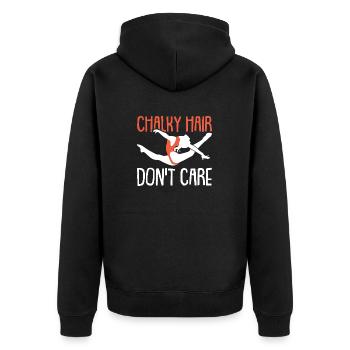 Gymnastik Turnen und Kunsturnen Akrobatik Sport - Unisex Premium Bio Zip Hoodie - Schwarz - Hinten - Nico (187cm)