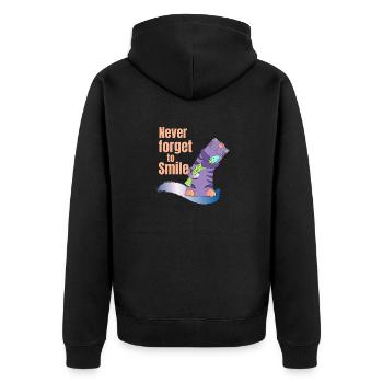 katze spruch lachen ironie optimismus glück lol - Unisex Premium Bio Zip Hoodie - Schwarz - Hinten - Nico (187cm)