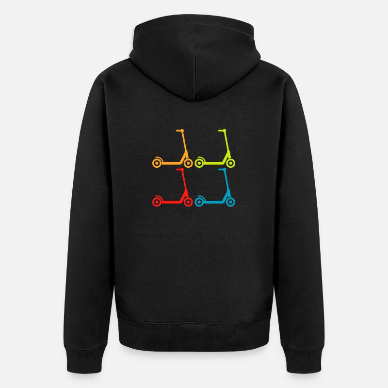 E-Scooter E-Roller Scooter - Unisex Premium Bio Zip Hoodie - Schwarz