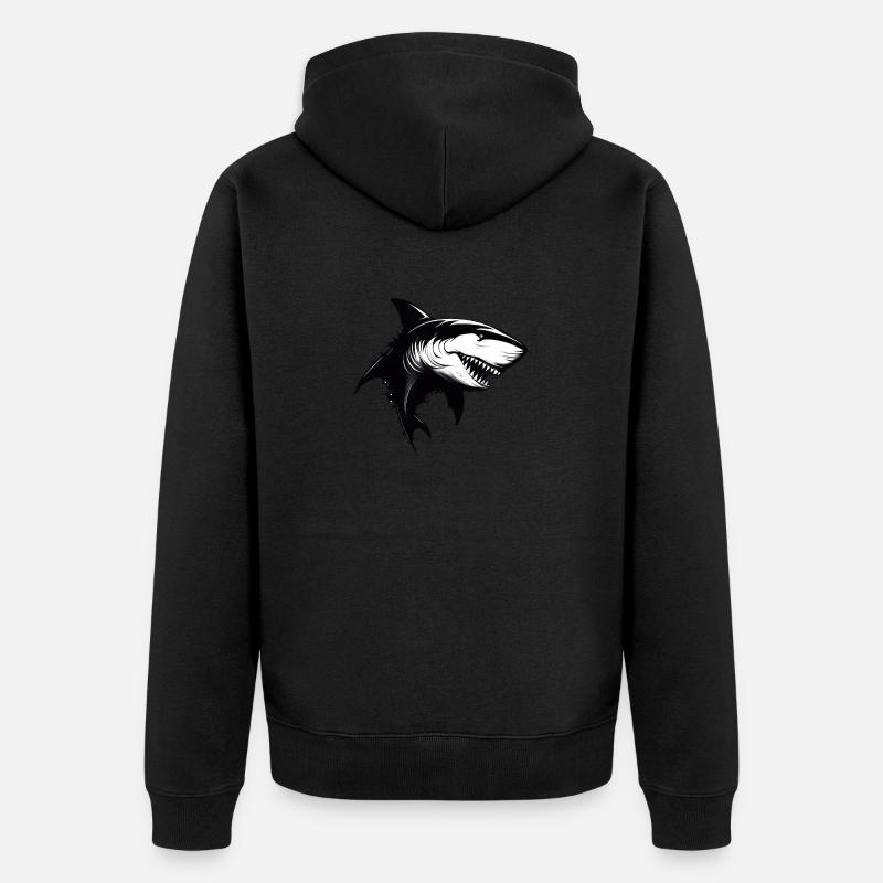 Requin dangereux - Veste à capuche bio Premium Unisexe - noir