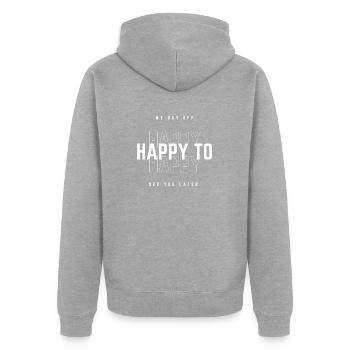 Jour de repos - Veste à capuche bio Premium Unisexe - gris chiné - Dos - Nico (187cm)