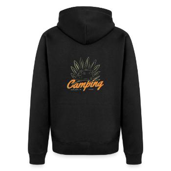 Camping Motorhome Adventure 2023 - Unisex Premium Organic Zip Hoodie - black - Back - Nico (187cm)