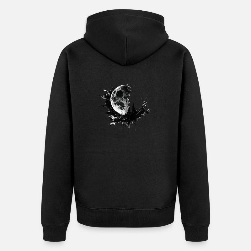 Moon Graffiti Noir - Veste à capuche bio Premium Unisexe - noir
