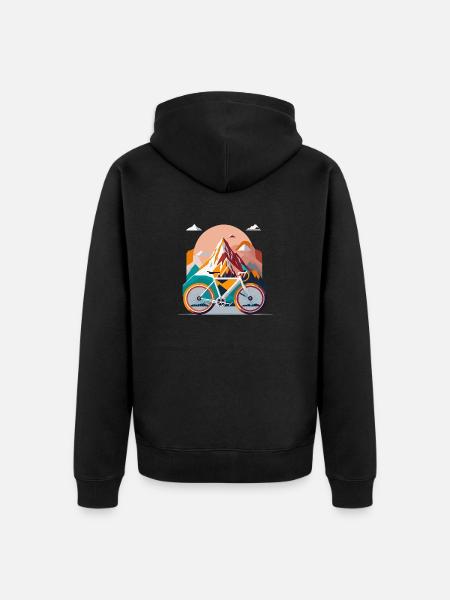 Mountain Bike - Unisex Premium Organic Zip Hoodie - black