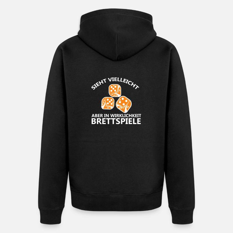 boardgame chess backgammon game night - Unisex Premium Bio Zip Hoodie - Schwarz