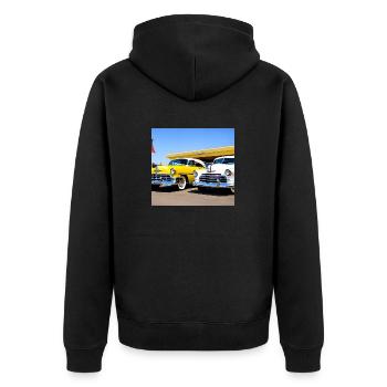C28 - Unisex Premium Bio Zip Hoodie - Schwarz - Hinten - Nico (187cm)