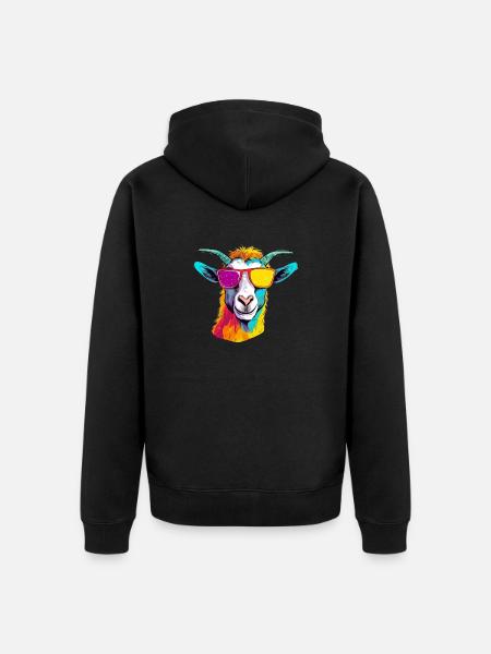 Josa la chèvre - Premium økologisk unisex-hættejakke - sort