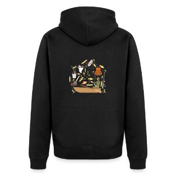 Wassersport - Unisex Premium Bio Zip Hoodie - Schwarz - Hinten - Nico (187cm)