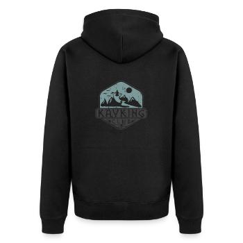 Wassersport - Unisex Premium Bio Zip Hoodie - Schwarz - Hinten - Nico (187cm)