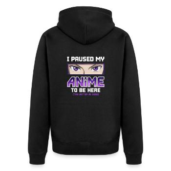 J’ai mis mon anime en pause pour être ici - Otaku Funny Manga - Veste à capuche bio Premium Unisexe - noir - Dos - Nico (187cm)