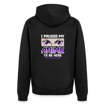 J’ai mis mon anime en pause pour être ici - Otaku Funny Manga - Veste à capuche bio Premium Unisexe - noir - Dos - Nico (187cm)