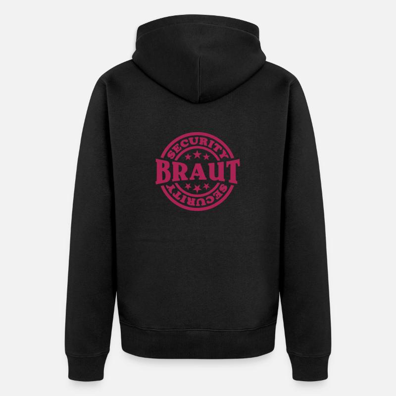 Braut Security (Stempel) - Unisex Premium Bio Zip Hoodie - Schwarz