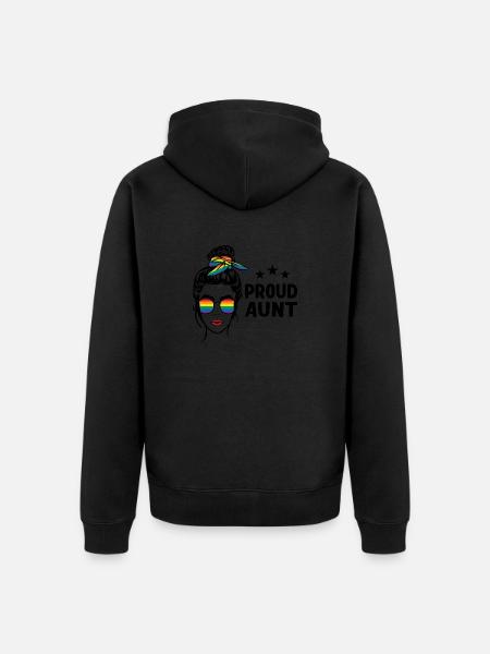 LGBT Proud Aunt - Unisex Premium Organic Zip Hoodie - black