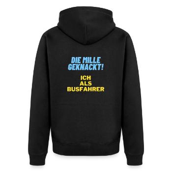 Die mille geknackt ich als busfahrer Geschenk Papa - Unisex Premium Bio Zip Hoodie - Schwarz - Hinten - Nico (187cm)