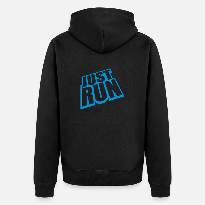 Logo Just Run cool - Veste à capuche bio Premium Unisexe - noir