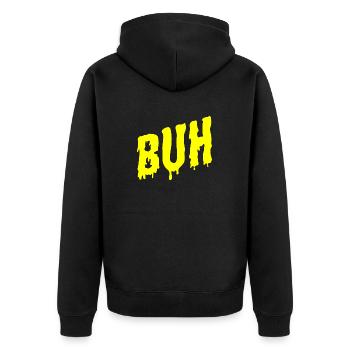 Un boo liquide jaune pour Halloween - Veste à capuche bio Premium Unisexe - noir - Dos - Nico (187cm)