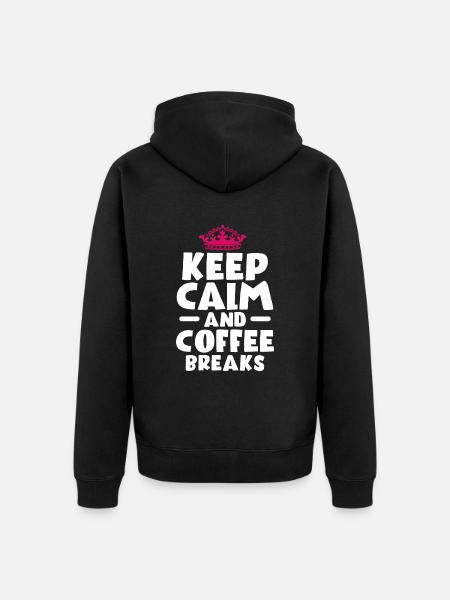 Kaffee - Unisex Premium Bio Zip Hoodie - Schwarz