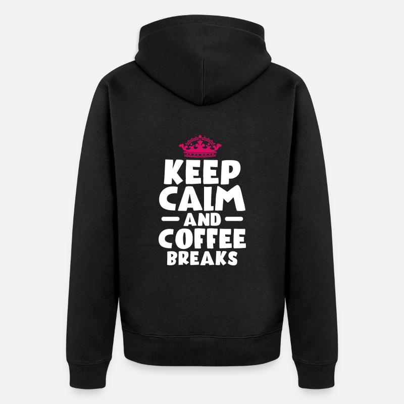 Kaffee - Unisex Premium Bio Zip Hoodie - Schwarz