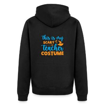 Das ist mein gruseliges Lehrerkostüm Humor Halloween - Unisex Premium Bio Zip Hoodie - Schwarz - Hinten - Nico (187cm)