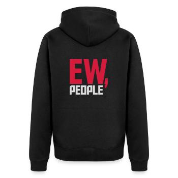 ew people lustiges Zitat - Unisex Premium Bio Zip Hoodie - Schwarz - Hinten - Nico (187cm)
