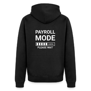 Payroll Mode Loading Please Wait - Unisex Premium Organic Zip Hoodie - black - Back - Nico (187cm)
