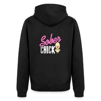 Sober Chick Retro Sobriety Funny Designs - Veste à capuche bio Premium Unisexe - noir - Dos - Nico (187cm)