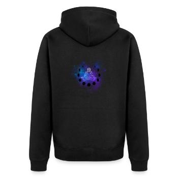 Astronaut - Unisex Premium Bio Zip Hoodie - Schwarz - Hinten - Nico (187cm)