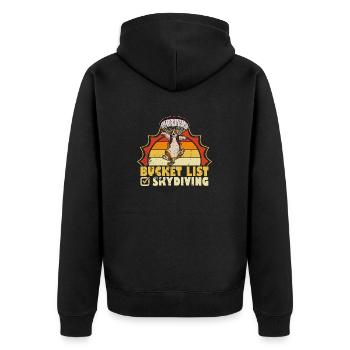 Skydiving Skydiver Catdiver paraglider flying - Unisex Premium Bio Zip Hoodie - Schwarz - Hinten - Nico (187cm)